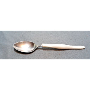 CUTCO Stainless CUE3 Pearl White Handle USA Flatware Oval Spoon Soup Tablespoon